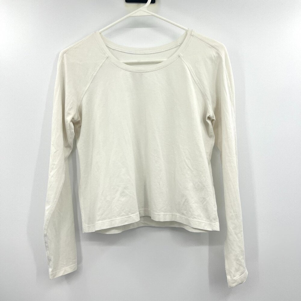 Lululemon If You're Lucky Long Sleeve White Tee Size Small